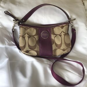 Authentic COACH Signature Stripe Demi Crossbody